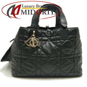 Christian Dior Cannage Toujours Handbag Black Calfskin
